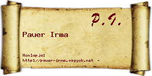 Pauer Irma névjegykártya