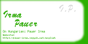 irma pauer business card